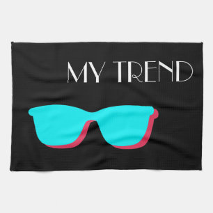 Linge De Cuisine Art pop rétro Abstrait - Verres turquoise et rose