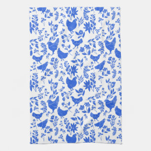 Linge De Cuisine Art populaire Farmhouse moderne Poulets & Botaniqu