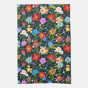 Linge De Cuisine Art populaire floral mexicain