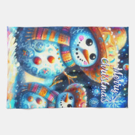 Linge De Cuisine Art populaire mexicain Snowmen Snowman Snow People
