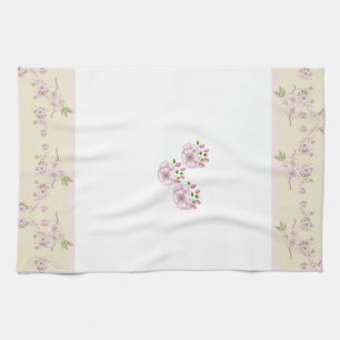 Linge De Cuisine Art victorien rose et vert floral