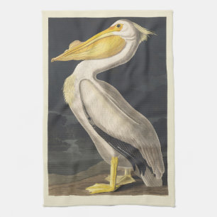 Linge De Cuisine Art vintage d'Audubon représentant le Pélican blan