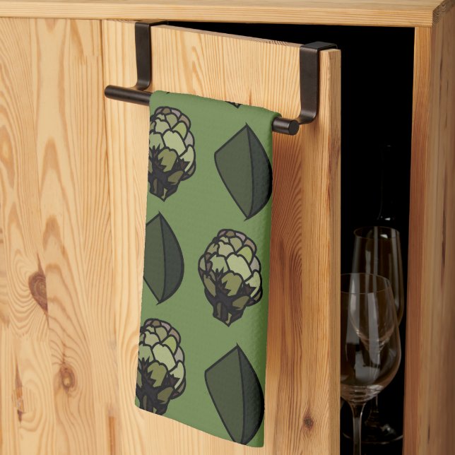 Linge De Cuisine Artichoke Plante végétal Motif botanique (Pliage en tiers)