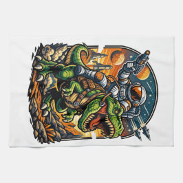 Linge De Cuisine Astronaute chevauchant un T-Rex – Dinosaure spatia