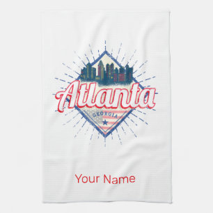 Linge De Cuisine Atlanta Georgia United States Retro Skyline
