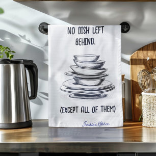 Linge De Cuisine Aucun Plat Laissé Derrière Drôle Personnalisé