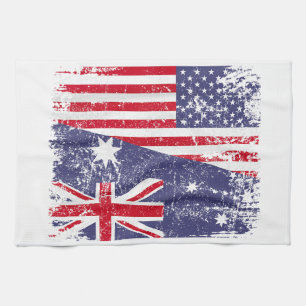 Linge De Cuisine AUSTRALIAN ROOTS Half American Flag AUSTRALIE