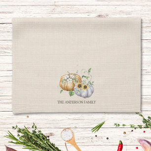 Linge De Cuisine Automne Citrouille Sunflower Cotton Famille Recett