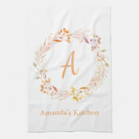 Automne Floral Aquarelle Boho Nom personnalisé