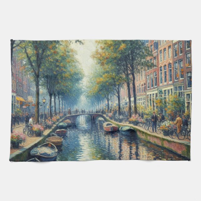 Linge De Cuisine Autumn Afternoon at the Canal - Kitchen Towels (Horizontal)