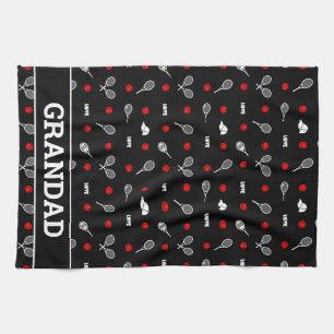 Linge De Cuisine Avec son nom 🎾 tennis noir et blanc 🎾