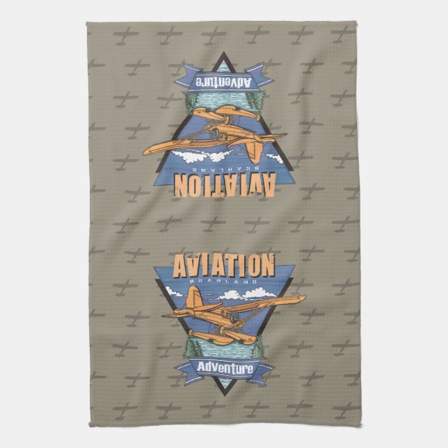 Linge De Cuisine Aventure hydravion (Vertical)