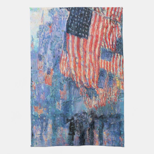 Linge De Cuisine Avenue dans la pluie par Frederick Childe Hassam (Vertical)