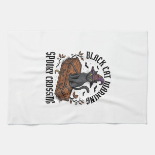 Linge De Cuisine Avertissement Chat Noir Halloween Vintage Sorcière