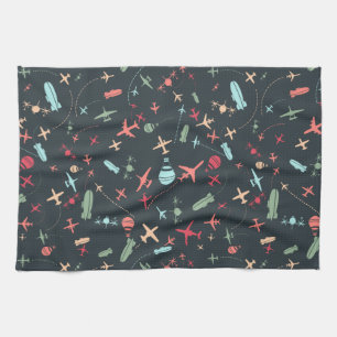 Linge De Cuisine Avion noir et Motif de l'aviation