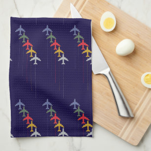 Linge De Cuisine avions de voyage colorés