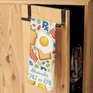 Linge De Cuisine Bacon et oeufs personnalisés pharmacie RX