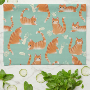 Linge De Cuisine Bad Orange Tabby Chats Qui Frappe Des Choses