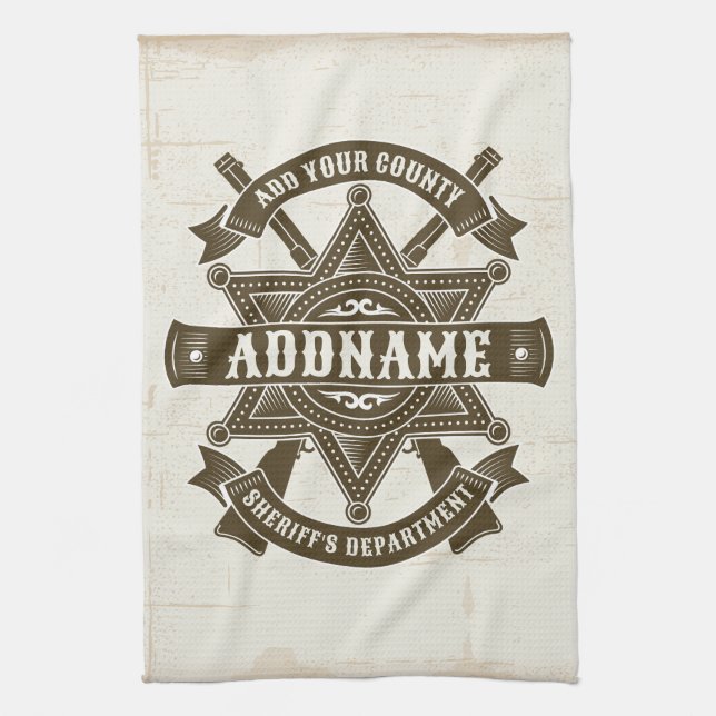 Linge De Cuisine Badge de Rifles Adjoint Old West Sheriff Personnal (Vertical)