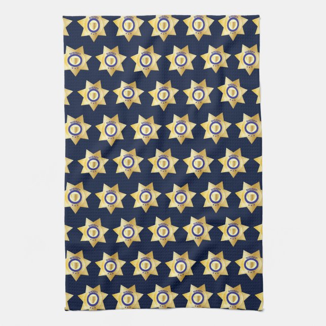 Linge De Cuisine Badge Sheriff Gold Star Amusant (Vertical)
