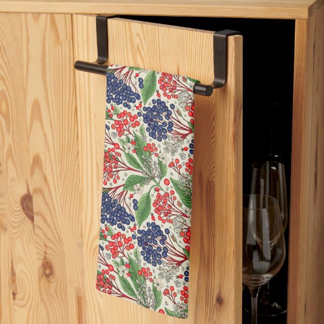 Linge De Cuisine Baies bleues et rouges japonaises (Pliage en tiers)
