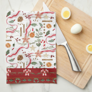 Linge De Cuisine Baking Christmas Memories Cookies Red Watercolor