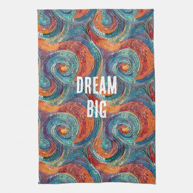 Linge De Cuisine Balayage bleu rouge orange (Vertical)