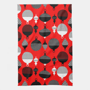 Linge De Cuisine Balle Décorative De Noël Rouge Et Noir
