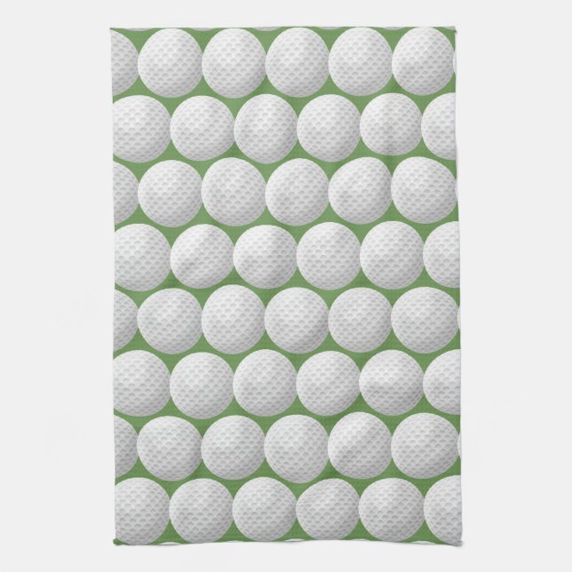 Linge De Cuisine balles de golf blanches sur vert (Vertical)