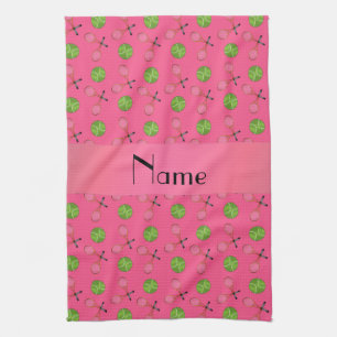 Linge De Cuisine Balles de tennis roses nommées personnalisées