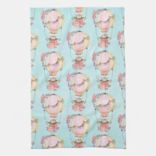 Linge De Cuisine Ballons d'air chaud mignon avec Motif d'aquarelle 