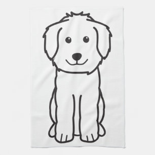 Linge De Cuisine Bande dessinée de chien de Goldendoodle