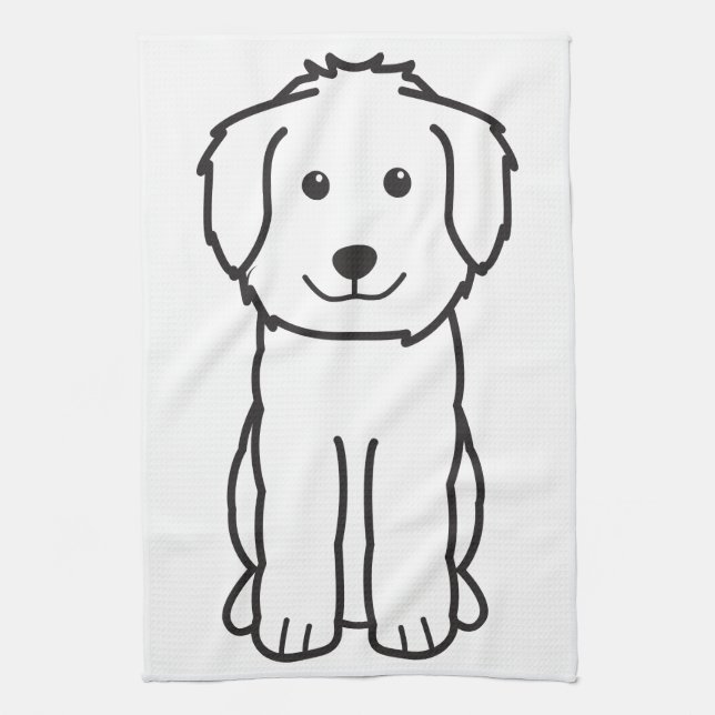 Linge De Cuisine Bande dessinée de chien de Goldendoodle (Vertical)