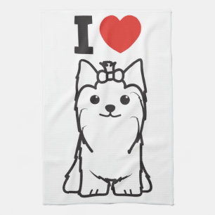 Linge De Cuisine Bande dessinée de chien de Yorkshire Terrier