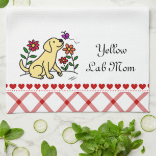 Linge De Cuisine Bande dessinée jaune de Kawaii Labrador