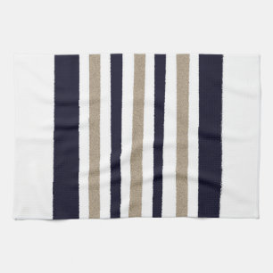 Linge De Cuisine Bande marine / Beige / Livre blanc