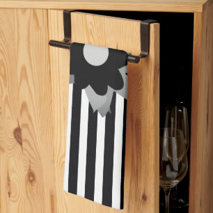 Linge De Cuisine Bande Noire Et Blanche Élégante