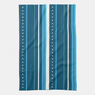 Linge De Cuisine bandes bleues multicolores