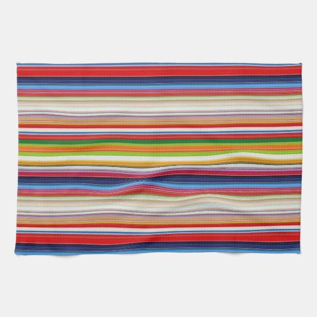 Linge De Cuisine Bandes chaudes et colorées (Horizontal)