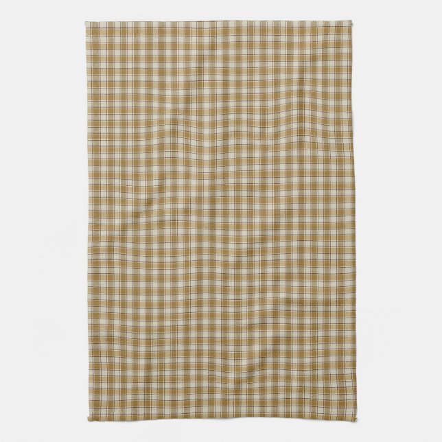 Linge De Cuisine Bandes Chic Plaid Or (Vertical)
