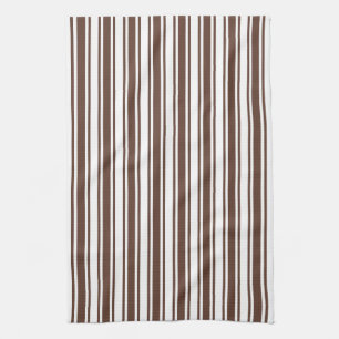 Linge De Cuisine Bandes de bonbons brun et blanc chocolat