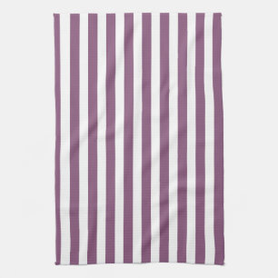 Linge De Cuisine Bandes de bonbons mauves et blanches