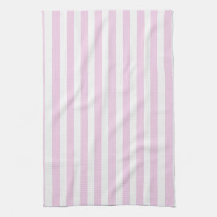 Linge De Cuisine Bandes de bonbons rose pâle et blanc