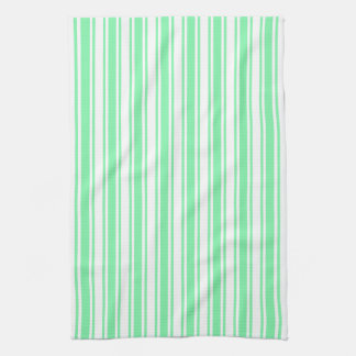 Linge De Cuisine Bandes de bonbons vert et blanc pastel