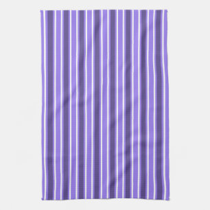 Linge De Cuisine Bandes de bonbons violettes et blanches