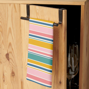 Linge De Cuisine Bandes de couleurs à thème de plage