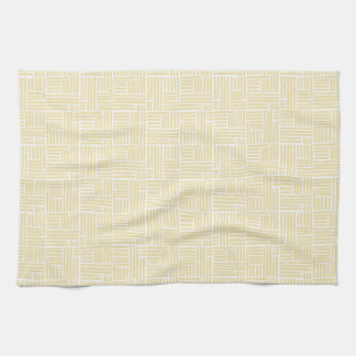 Linge De Cuisine Bandes de rouleau d'encre jaune sur blanc