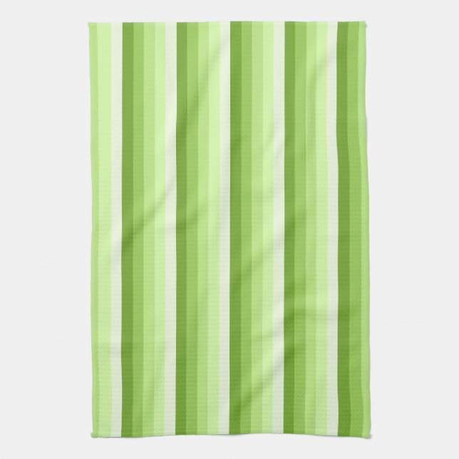 Linge De Cuisine Bandes d'ombre vert citron (Vertical)