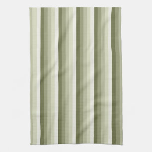 Linge De Cuisine Bandes d'ombre vert olive