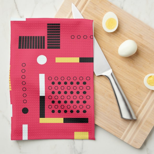 Linge De Cuisine Bandes géométriques Polka (Quart Plié)